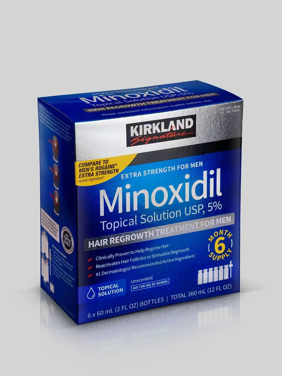 Kit Minoxidil 5% Caixa Fechada com 6 Frascos e Conta-Gotas 1 Kit Minoxidil 5% Caixa Fechada com 6 Frascos e Conta-Gotas