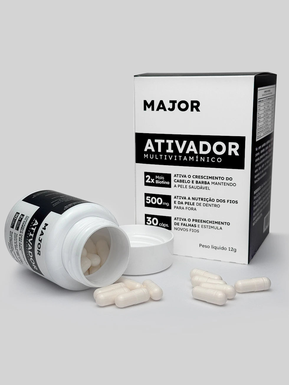 Multivitamínico Ativador MAJOR – Crescimento de Barba e Cabelo 2 Multivitamínico Ativador MAJOR – Crescimento de Barba e Cabelo - Imagem 2