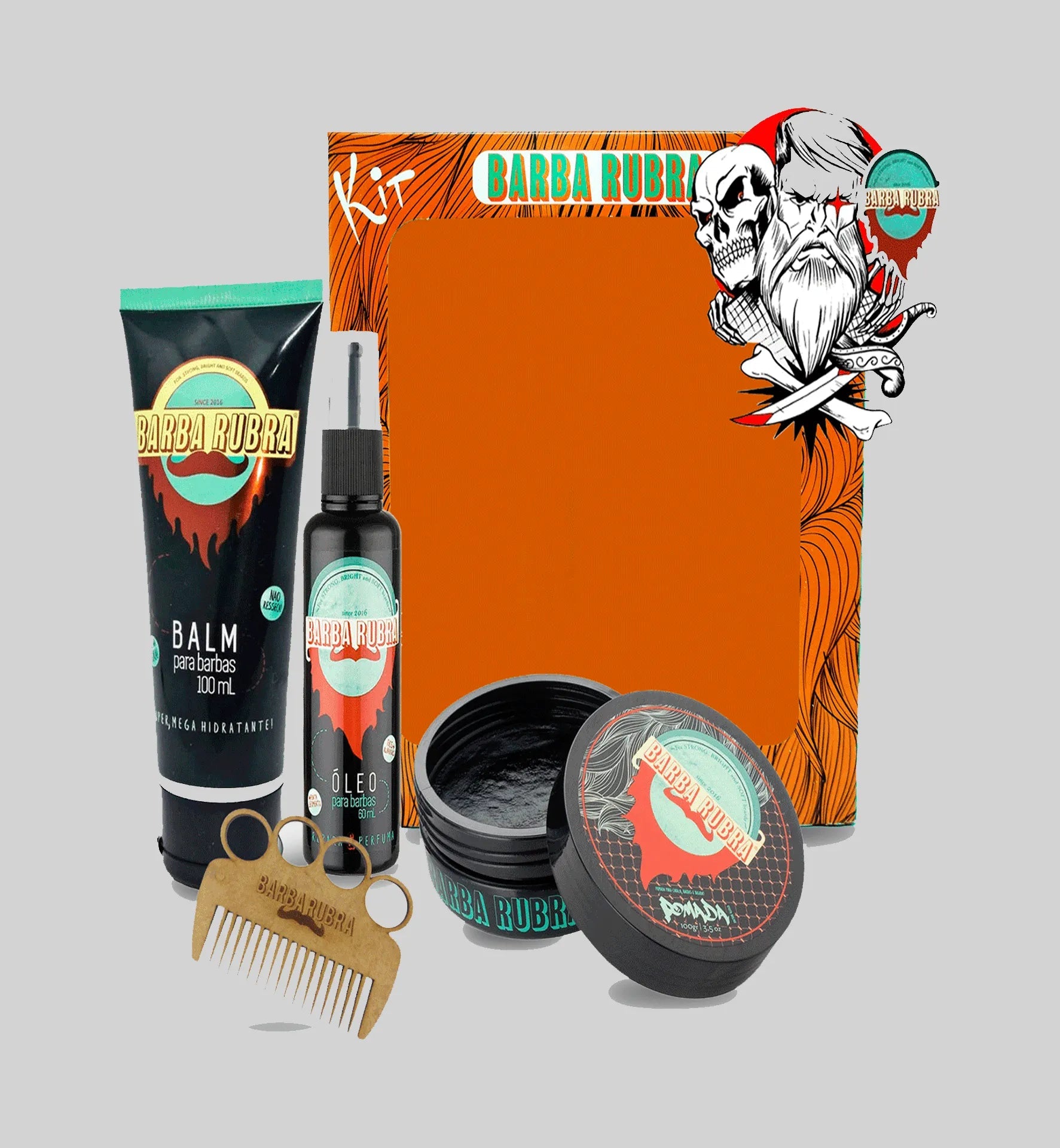 Kit Laranja - Balm, Óleo, Pomada e Pente 1 Kit Laranja - Balm, Óleo, Pomada e Pente
