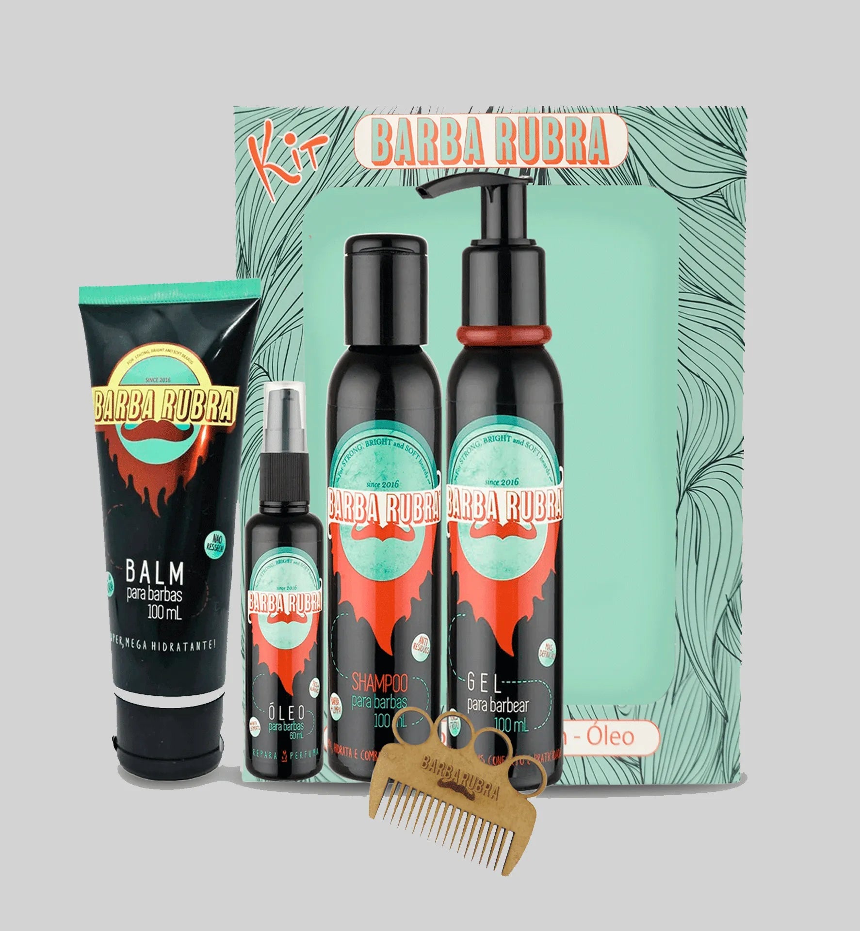 Kit Verde - Shampoo, Balm, Gel, Óleo e Pente 1 Kit Verde - Shampoo, Balm, Gel, Óleo e Pente