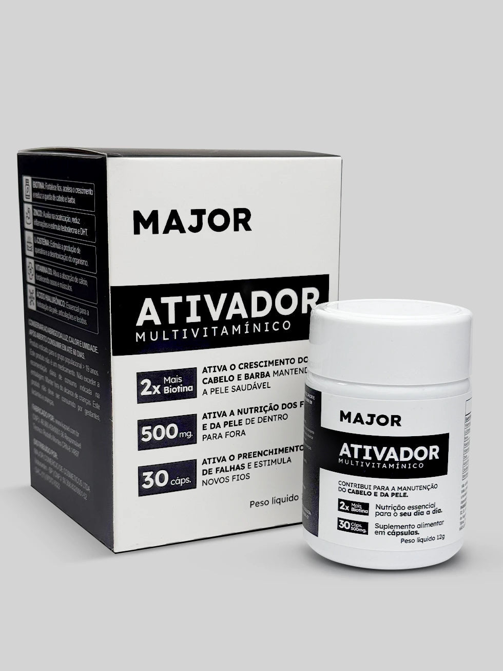 Multivitamínico Ativador MAJOR – Crescimento de Barba e Cabelo 3 Multivitamínico Ativador MAJOR – Crescimento de Barba e Cabelo - Imagem 3